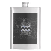 Chrome zoals het Aquarius Zodiac-symbool op Heveli Heupfles (Voorkant)