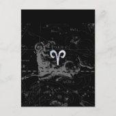 Chrome zoals het Zodiac-symbool van Aries op Hevel Briefkaart (Voorkant)