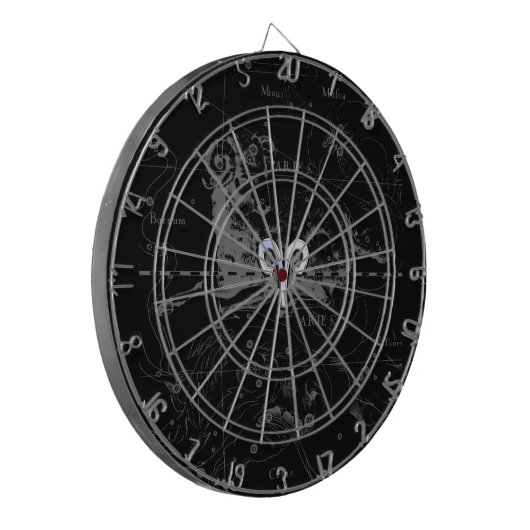 Chrome zoals het Zodiac-symbool van Aries op Hevel Dartbord (Voorkant Links)