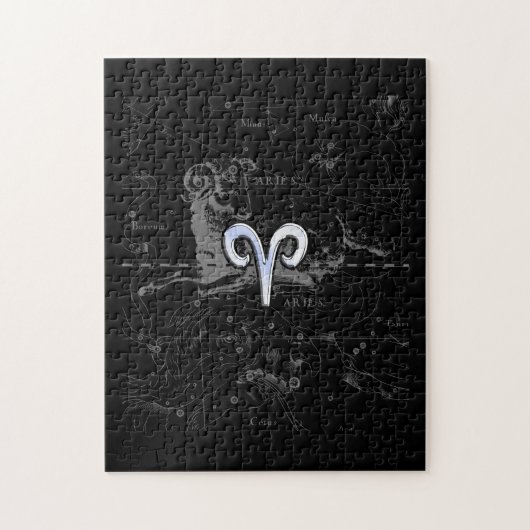 Chrome zoals het Zodiac-symbool van Aries op Hevel Legpuzzel (Verticaal)