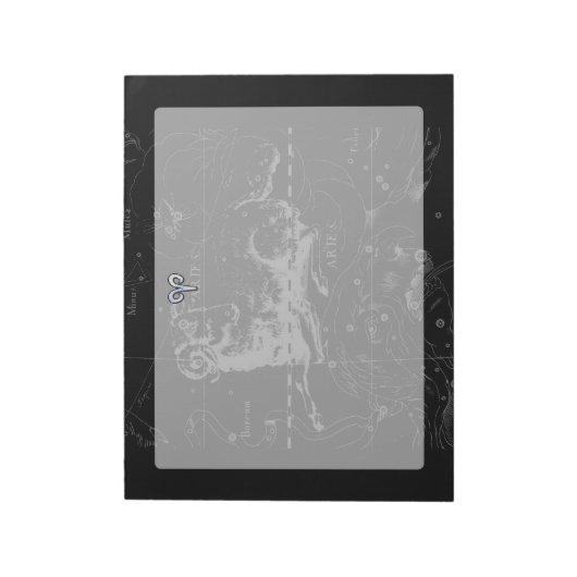 Chrome zoals het Zodiac-symbool van Aries op Hevel Notitieblok (Linkerzijde)