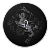 Chrome zoals Leo Zodiac Sign on Hevelius 1690 Keramische Knop (Voorkant)