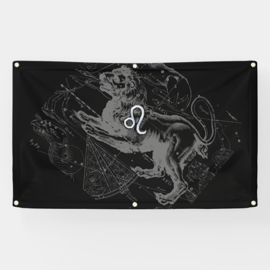Chrome zoals Leo Zodiac Sign op Hevelius Spandoek (Horizontaal)