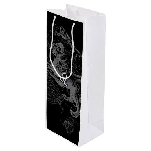Chrome zoals Leo Zodiac Sign op Hevelius Wijn Cadeautas (Voorkant Gekanteld)