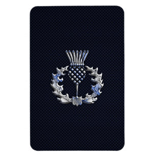 Chrome zoals op Carbon Fibre Print Scottish Thistl Magneet