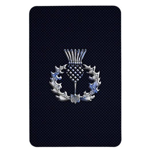 Chrome zoals op Carbon Fibre Print Scottish Thistl Magneet (Verticaal)