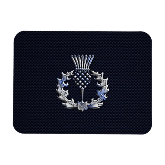 Chrome zoals op Carbon Fibre Print Scottish Thistl Magneet (Horizontaal)