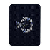 Chrome zoals op Carbon Fibre Print Scottish Thistl Magneet (Verticaal)