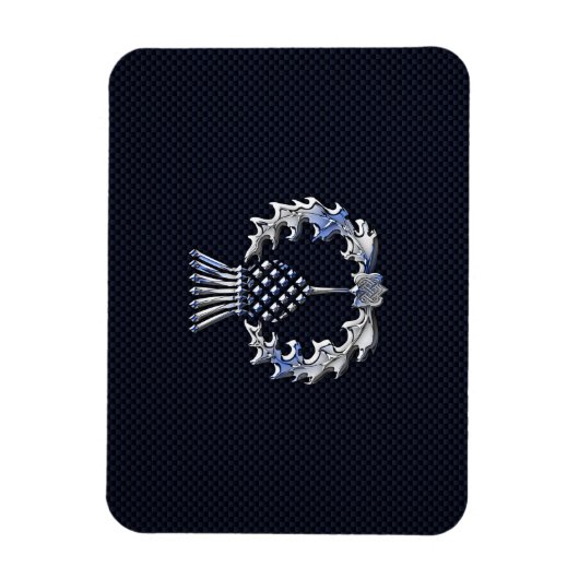 Chrome zoals op Carbon Fibre Print Scottish Thistl Magneet (Verticaal)