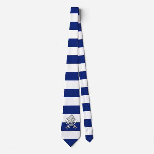 Chrome zoals Pirate op nautische marine blauwe str Stropdas (Voorkant)