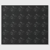 Chrome zoals Pisces Zodiac Sign on Black Hevelius Cadeaupapier (Vlak)