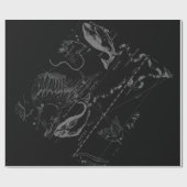 Chrome zoals Pisces Zodiac Sign on Black Hevelius Cadeaupapier (Vlak)
