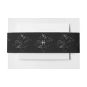 Chrome zoals Pisces Zodiac Sign on Black Hevelius Uitnodigingen Wikkel (Voorkant Voorbeeld)