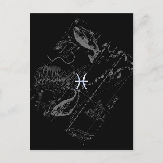 Chrome zoals Pisces Zodiac Sign on Hevelius 1690 Briefkaart (Voorkant)