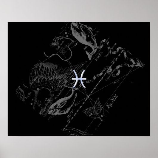 Chrome zoals Pisces Zodiac Sign on Hevelius 1690 Poster (Voorkant)