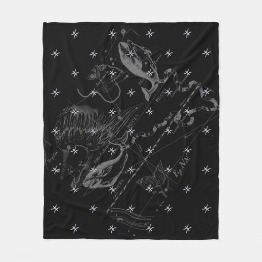 Chrome zoals Pisces Zodiac Sign on Hevelius Fleece Deken (Voorkant)