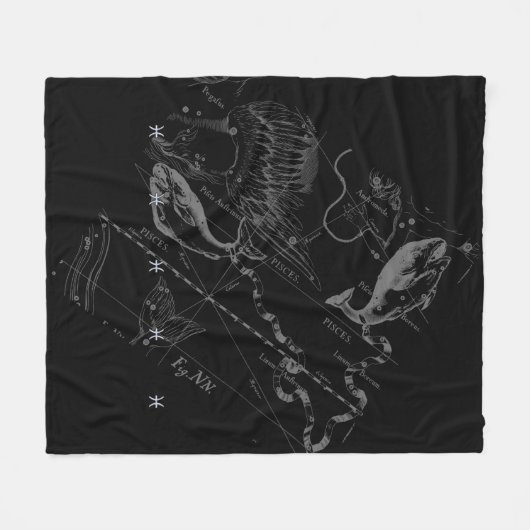 Chrome zoals Pisces Zodiac Sign on Hevelius Fleece Deken (Voorkant (Horizontaal))