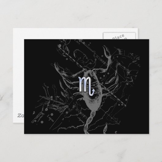 Chrome zoals Scorpio Zodiac Sign on Hevelius 1690 Briefkaart (Voorkant / Achterkant)