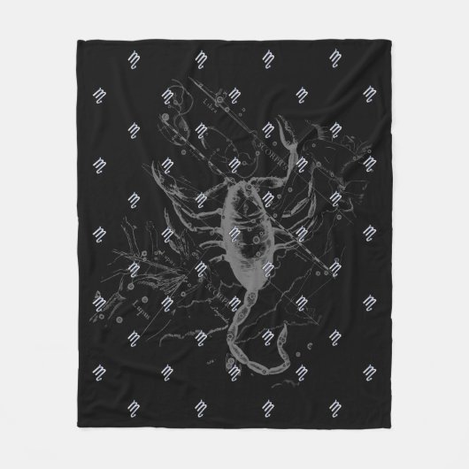 Chrome zoals Scorpio Zodiac Sign on Hevelius Decor Fleece Deken (Voorkant)