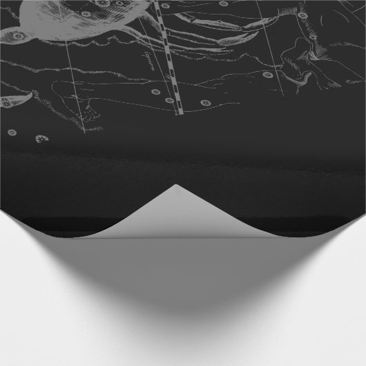 Chrome zoals Scorpio Zodiac Symbol op Hevelius Cadeaupapier (Hoek)