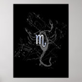 Chrome zoals Scorpio Zodiac Symbol op Hevelius Poster (Voorkant)