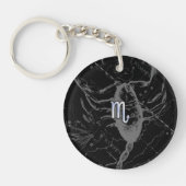 Chrome zoals Scorpio Zodiac Symbol op Hevelius Sleutelhanger (Voorkant)