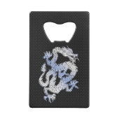 Chrome zoals Silver Dragon Black Snake Skin-stijl Creditkaart Flessenopener (Voorkant)
