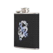 Chrome zoals Silver Dragon Black Snake Skin-stijl Heupfles (Links)