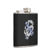 Chrome zoals Silver Dragon Black Snake Skin-stijl Heupfles (Rechts)