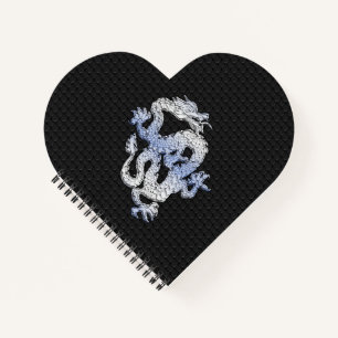 Chrome zoals Silver Dragon Black Snake Skin-stijl Notitieboek