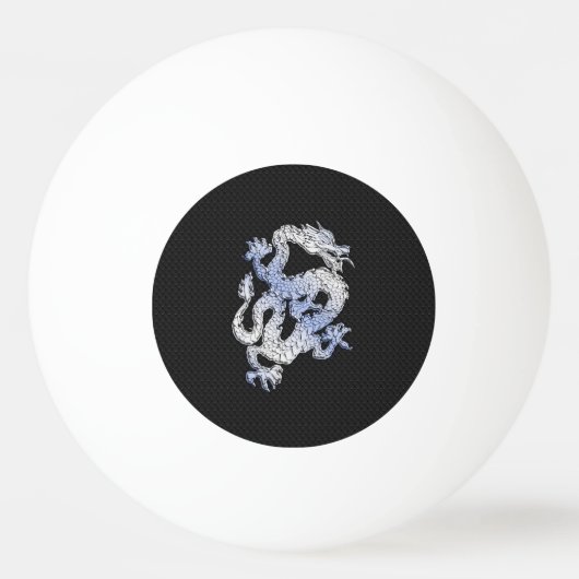 Chrome zoals Silver Dragon Black Snake Skin-stijl Pingpongbal (Achterkant)