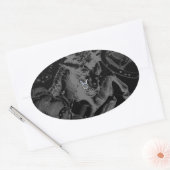 Chrome zoals Taurus Zodiac op Hevelius Black Ovale Sticker (Envelop)