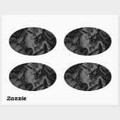 Chrome zoals Taurus Zodiac op Hevelius Black Ovale Sticker (Vel)