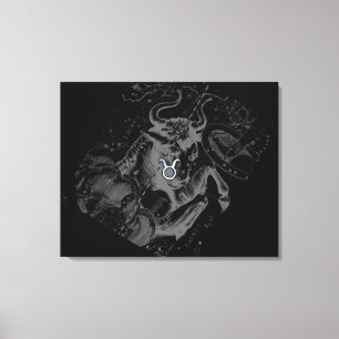 Chrome zoals Taurus Zodiac Sign on Hevelius Canvas Afdruk