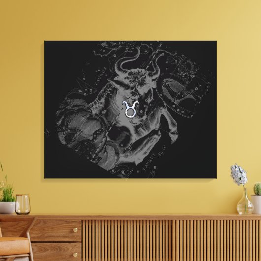 Chrome zoals Taurus Zodiac Sign on Hevelius Canvas Afdruk (Insitu (Woonkamer))