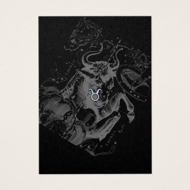 Chrome zoals Taurus Zodiac Sign on Hevelius Visitekaartjes (Voorkant)