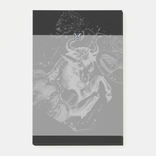 Chrome zoals Taurus Zodiac Sign op Hevelius Black Post-it® Notes