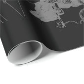 Chrome zoals Virgo Zodiac Sign on Black Hevelius Cadeaupapier (Rol Hoek)