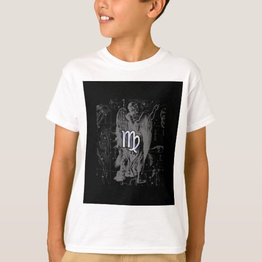Chrome zoals Virgo Zodiac Sign on Black Hevelius T-shirt (Voorkant)