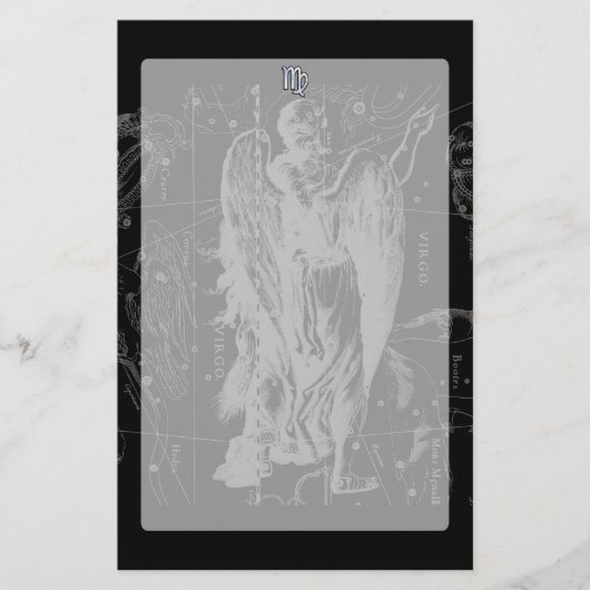 Chrome zoals Virgo Zodiac Sign on Hevelius in Blac Briefpapier (Voorkant)