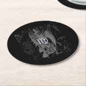 Chrome zoals Virgo Zodiac Sign on Hevelius in Blac Ronde Kartonnen Onderzetter (Gebogen)