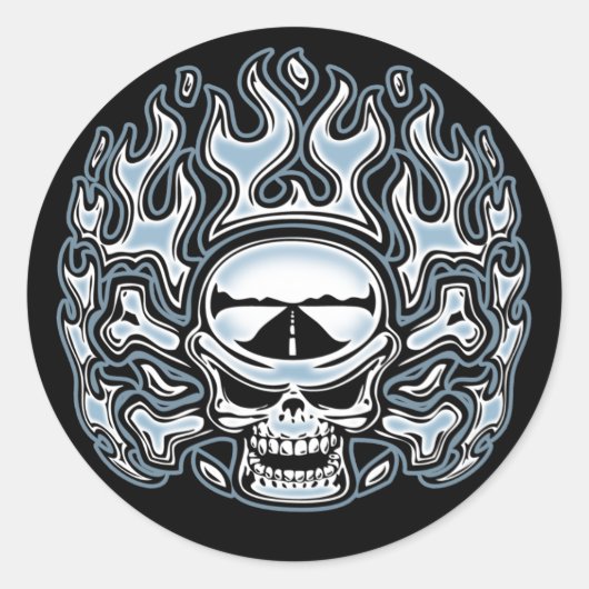 Chromeboy Crossbones Ronde Sticker (Voorkant)