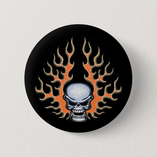 Chromeboy-Flames Ronde Button 5,7 Cm (Voorkant)