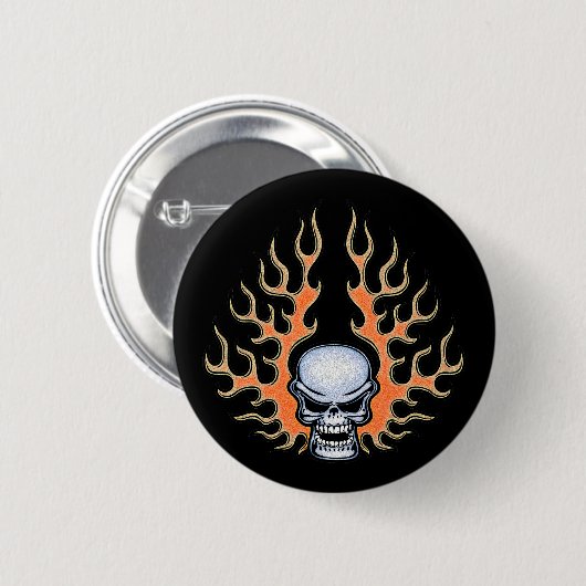 Chromeboy-Flames Ronde Button 5,7 Cm (Voorkant /achterkant)