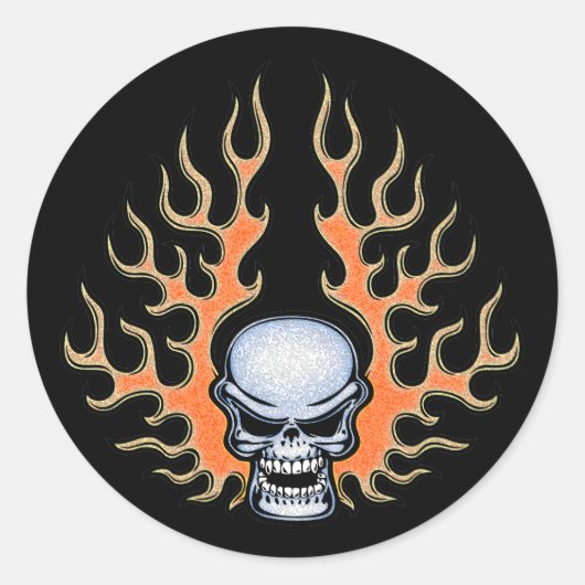 Chromeboy - Flames Ronde Sticker (Voorkant)