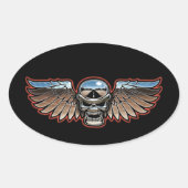 Chromeboy Wings Ovale Sticker (Voorkant)