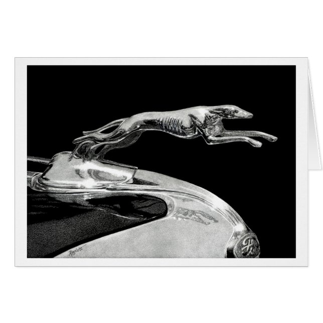 "Chromed Grace" - Ornament van Greyhound Hood (Voorkant Horizontaal)