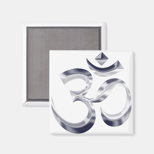 chromed Om-symbool Magneet (Voorkant / Achterkant)