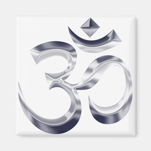 chromed Om-symbool Magneet (Voorkant)