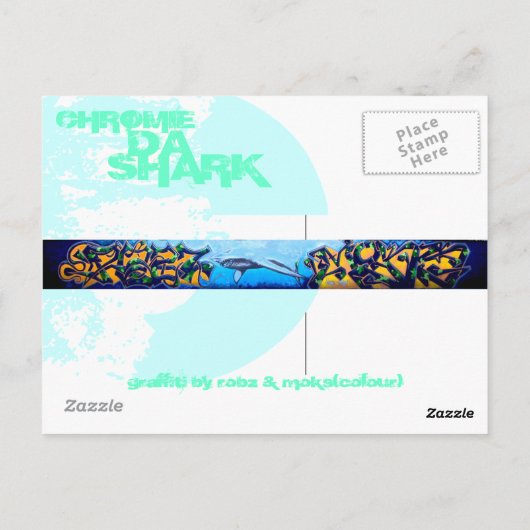 Chromie Da Shark Post Card Briefkaart (Achterkant)